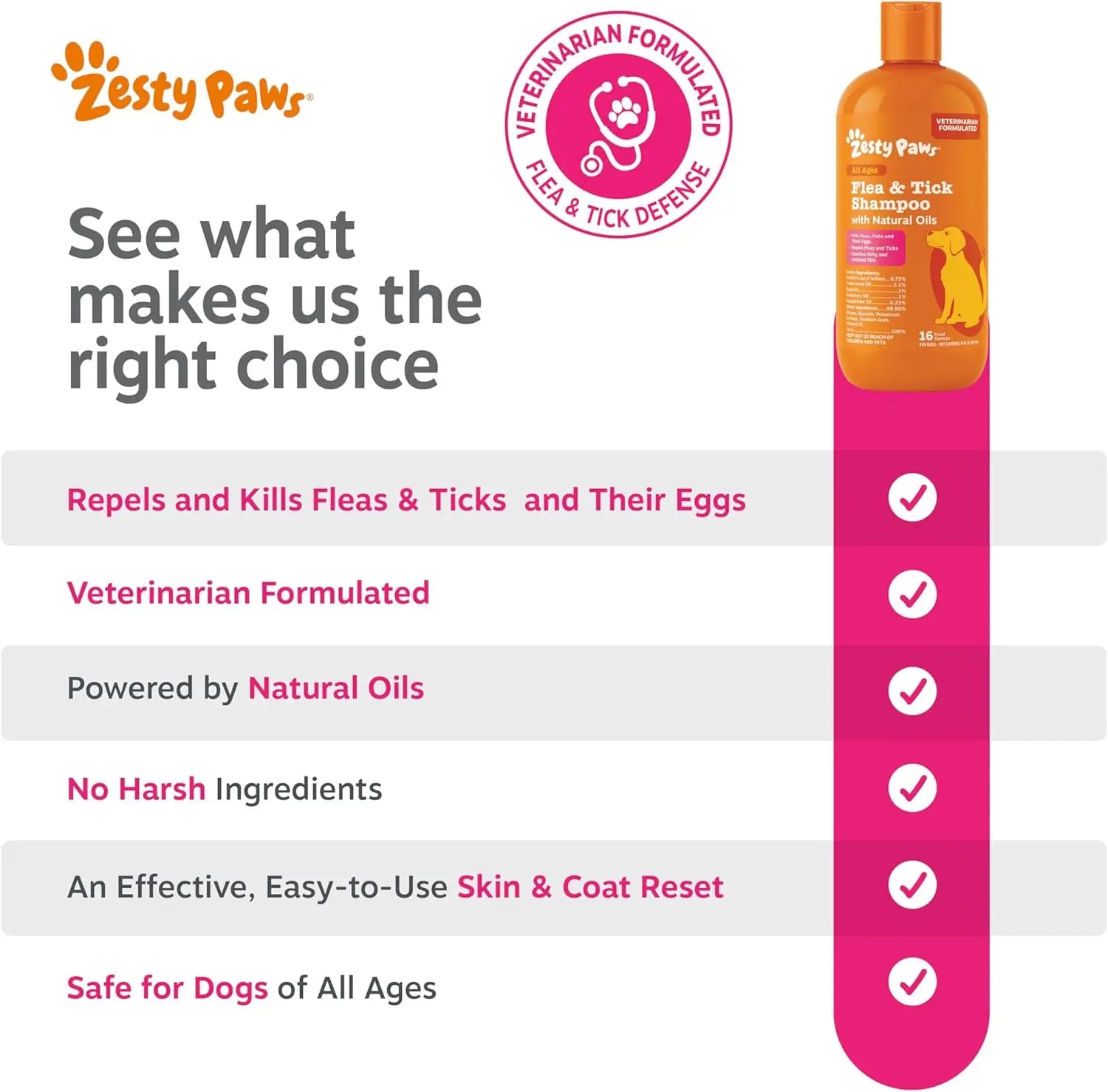 Paws Flea & Tick Removal Shampoo for Dogs