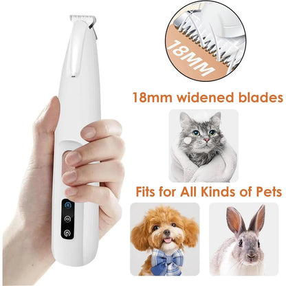 Rechargeable Pet Hair Trimmer Kit, Pet Paw Trimmer, Cordless Quiet Dog Trimmer for Grooming with LED Light, Small Dog Grooming Clippers for Dogs & Cats, Pet Grooming Tool,Waterproof, Low Noise Pet Shaver,#Summervibes #Petlovers
