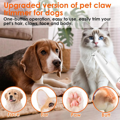 Rechargeable Pet Hair Trimmer Kit, Pet Paw Trimmer, Cordless Quiet Dog Trimmer for Grooming with LED Light, Small Dog Grooming Clippers for Dogs & Cats, Pet Grooming Tool,Waterproof, Low Noise Pet Shaver,#Summervibes #Petlovers