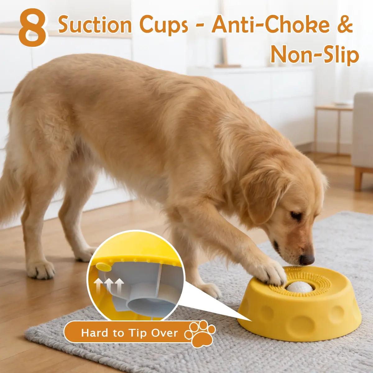 Pawpace Multi Purpose Dog Bowl,Dog Liquid Slow Feeder,Lick Bowl with Ball ,Oral Hygiene & Tongue Cleaning,8 Suction Cups,No Mess Liquid Treat Enrichment Bowl for Dogs Petlovers