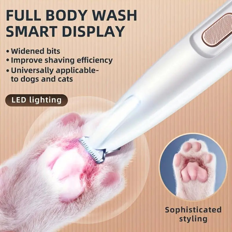 Rechargeable Pet Hair Trimmer Kit, Pet Paw Trimmer, Cordless Quiet Dog Trimmer for Grooming with LED Light, Small Dog Grooming Clippers for Dogs & Cats, Pet Grooming Tool,Waterproof, Low Noise Pet Shaver,#Summervibes #Petlovers