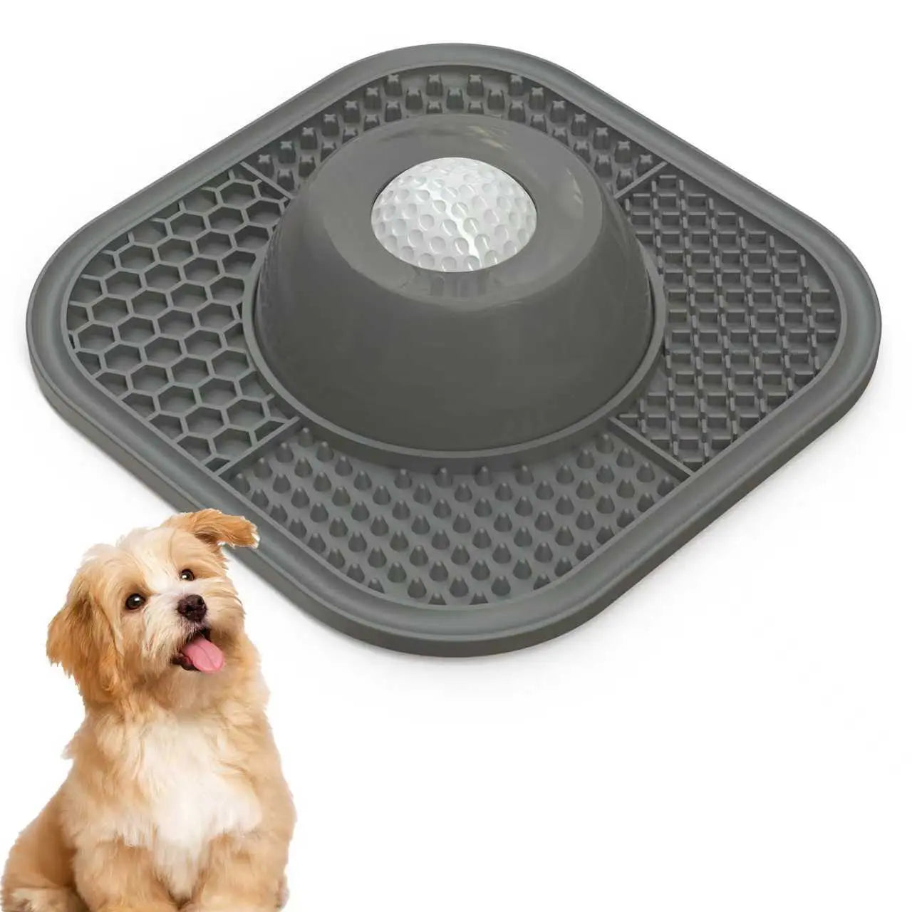 PLOSIF Slow Feeder Dog Bowls for Liquid Treat, Anti-Slip【Entertained Ball-In】 Bone Broth Dog Lick Bowl, 3/4 Cup Yogurt Pup Lick Toy for Large Medium Small Breeds Dietary Supplement/Post-Op Nutrition Pet Stuff Dogaccessories