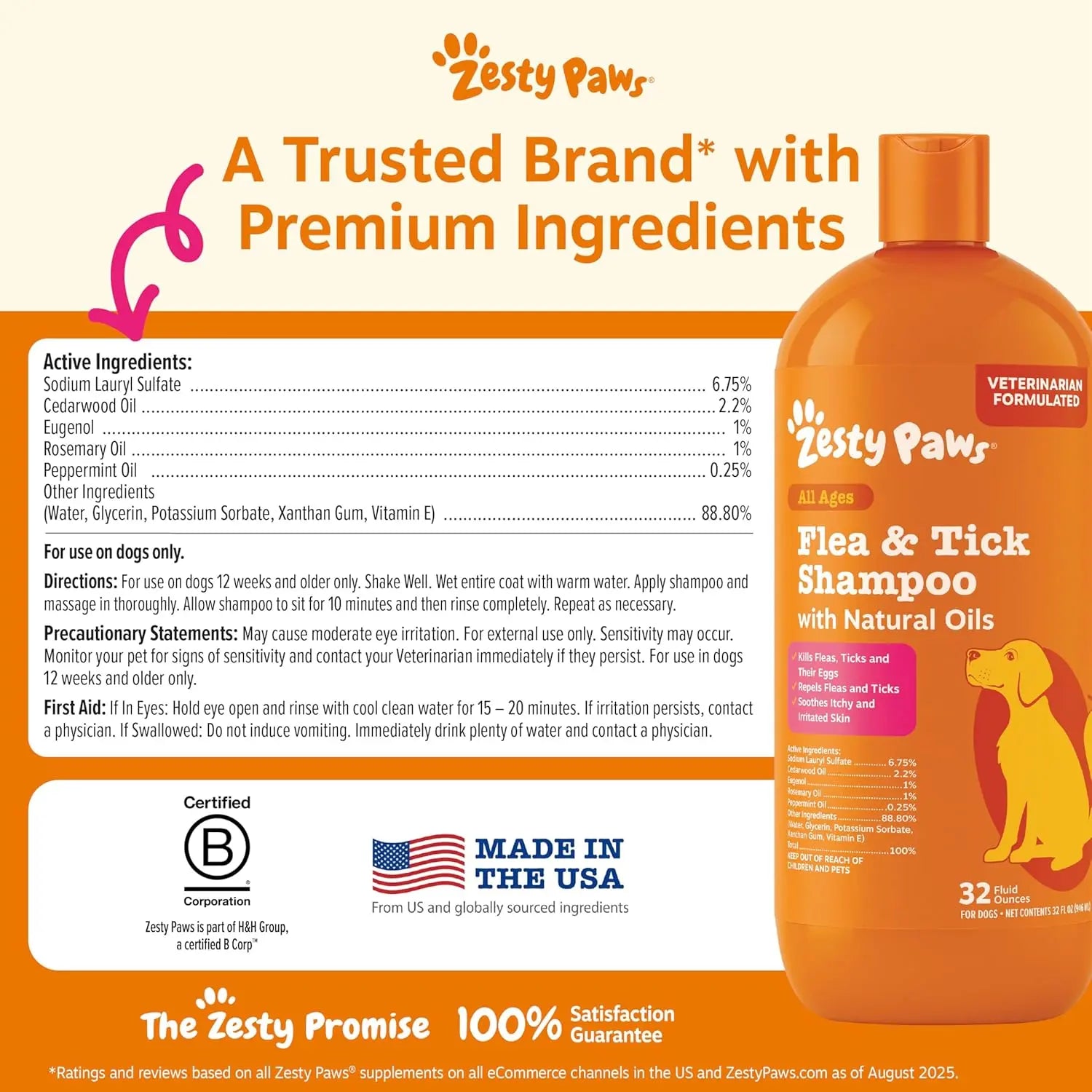 Paws Flea & Tick Removal Shampoo for Dogs