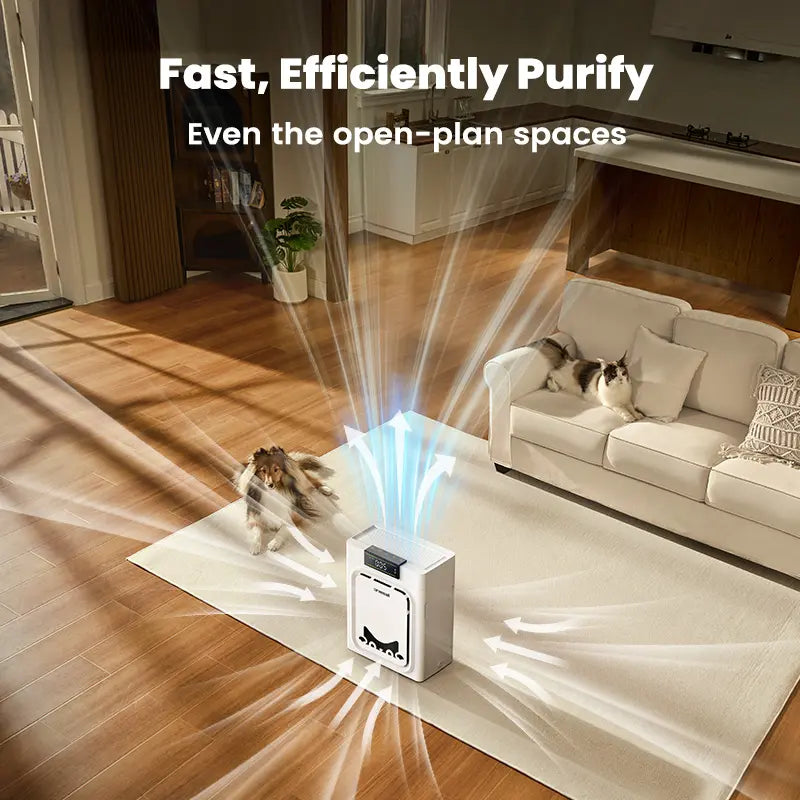 Oneisall Air Purifiers for Home Pets, 3-In-1 Washable HEPA Filter, Dual-Sided Filter with 200G Activated Carbon, Pet-Friendly Design – Pet Lock, Allergen Relief & Odor Removal Summervibes Petlovers