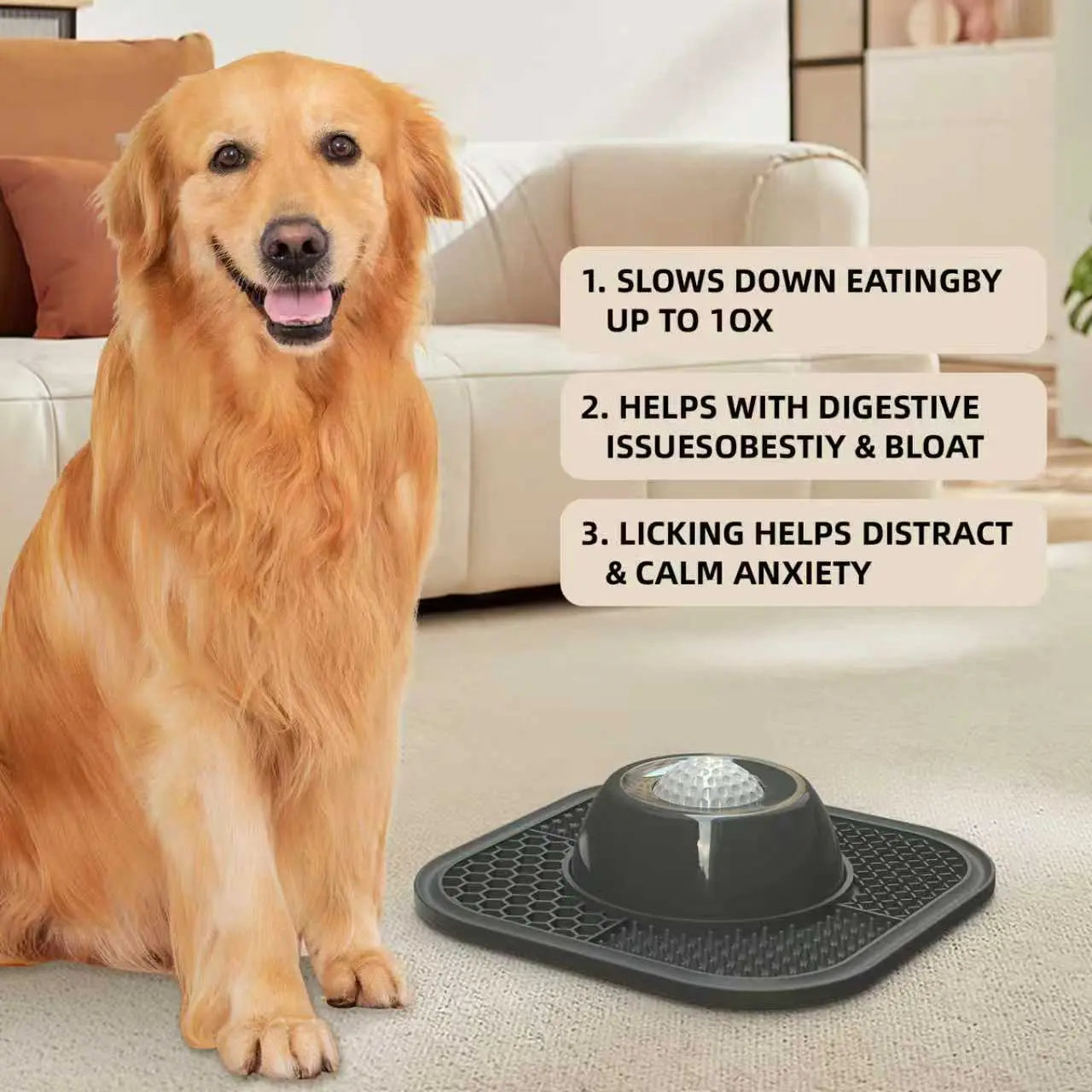 PLOSIF Slow Feeder Dog Bowls for Liquid Treat, Anti-Slip【Entertained Ball-In】 Bone Broth Dog Lick Bowl, 3/4 Cup Yogurt Pup Lick Toy for Large Medium Small Breeds Dietary Supplement/Post-Op Nutrition Pet Stuff Dogaccessories