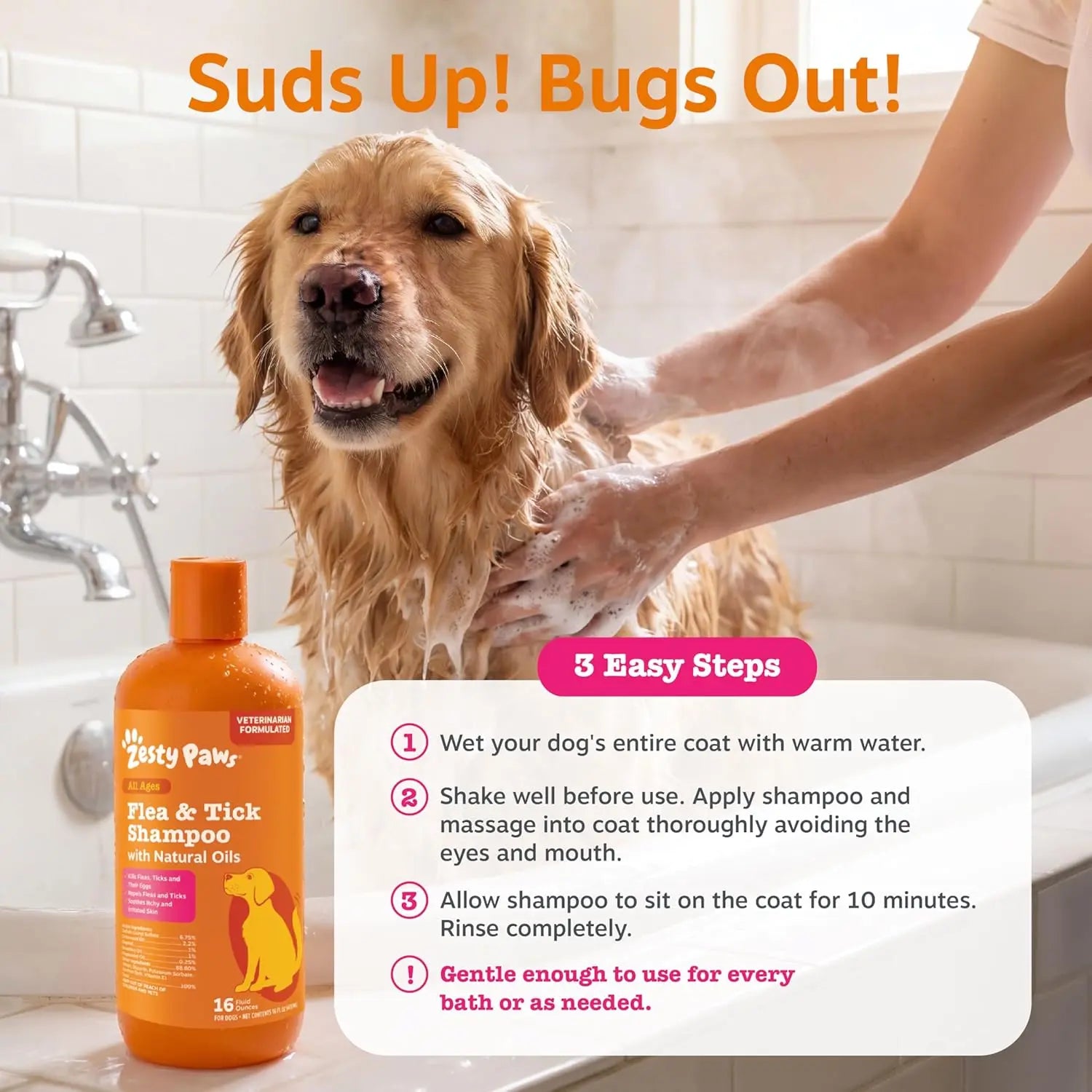 Paws Flea & Tick Removal Shampoo for Dogs