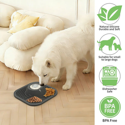 PLOSIF Slow Feeder Dog Bowls for Liquid Treat, Anti-Slip【Entertained Ball-In】 Bone Broth Dog Lick Bowl, 3/4 Cup Yogurt Pup Lick Toy for Large Medium Small Breeds Dietary Supplement/Post-Op Nutrition Pet Stuff Dogaccessories